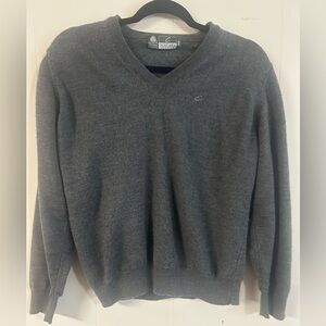 Casablanca Premium Sweater Men’s Size 44 Pure Wool Extra fine Grey V-Neck